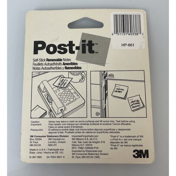 Vintage 3M Post Its 1993 Teddy Bear Design, New, Sealed, Made in USA, Office - Picture 5 of 8